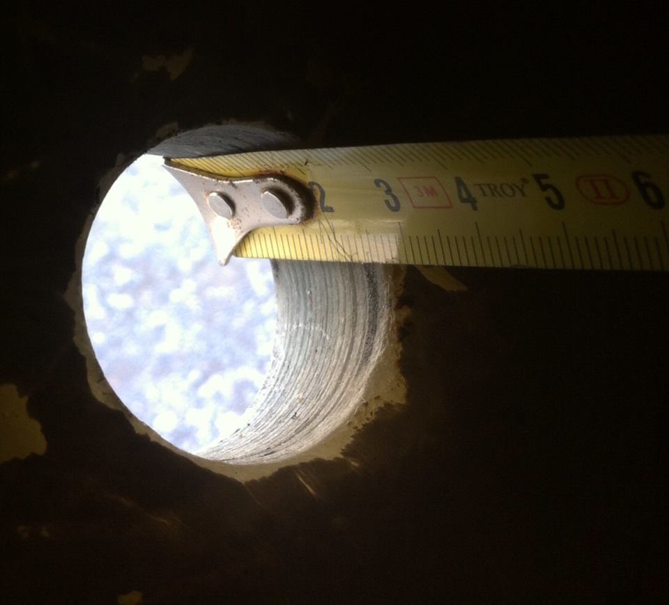 Below the waterline of a MKIII - 1 inch thick!